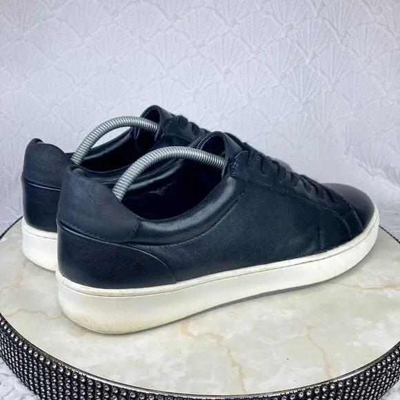 Nordstrom Rack Shoes Mens Sz 11 Black Ortholite Leather Comfort Casual Sneakers - Picture 9 of 13